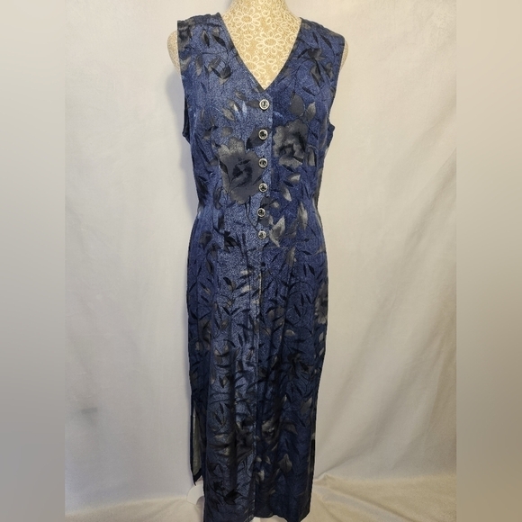 New York Extremes Women's Floral Print Sleeveless Button Down Maxie Duster SZ 6 - Picture 1 of 15